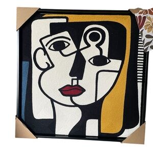 BP Home Woven Embroidered Wall Art – Cubist Portrait –  New
